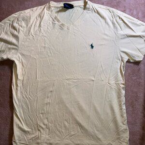 POLO RALPH LAUREN Men Medium Classic Fit Yellow Soft‎ Cotton Crewneck Shirt (T*)